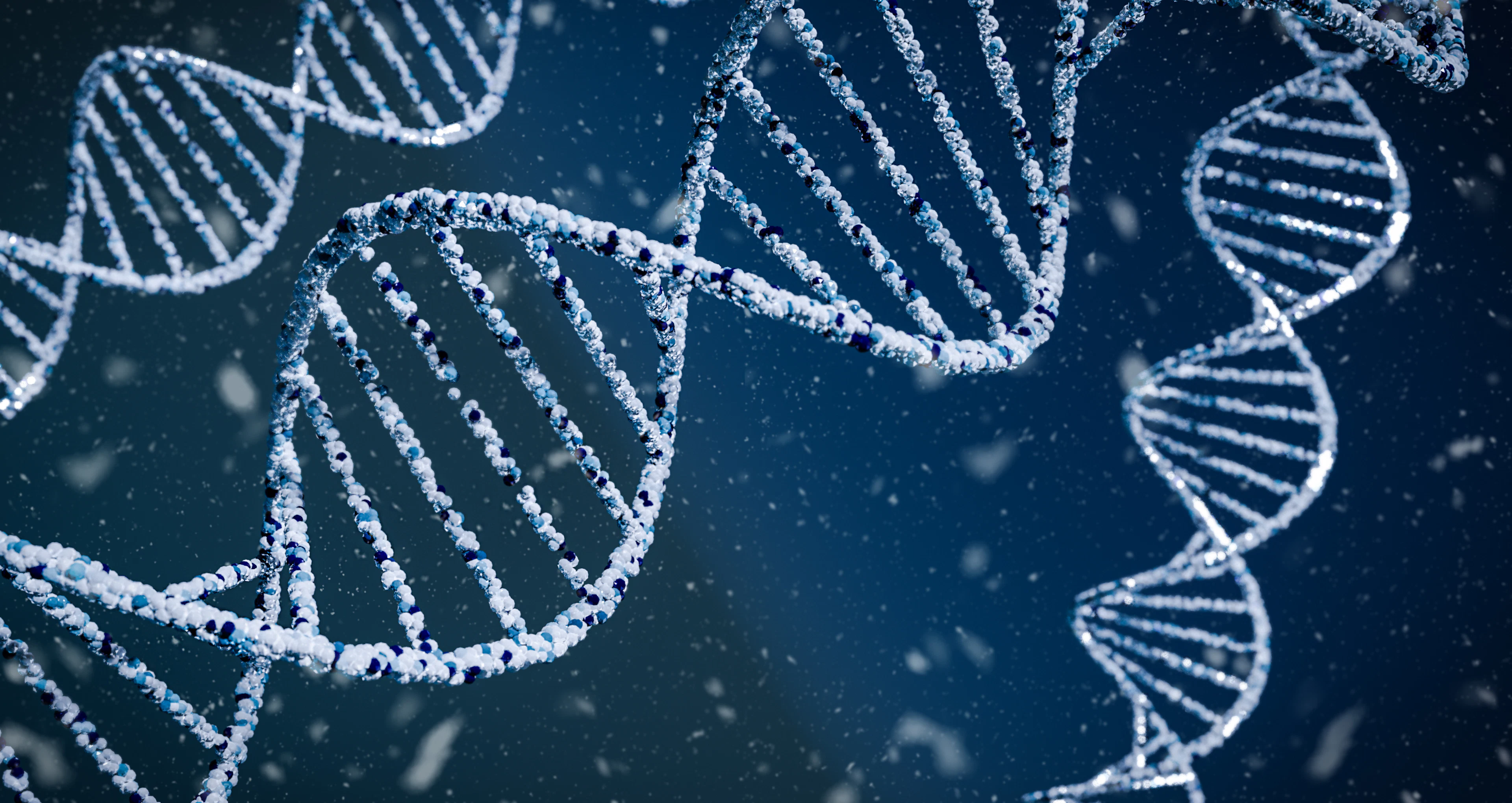 DNA Stränge mit Partikeln