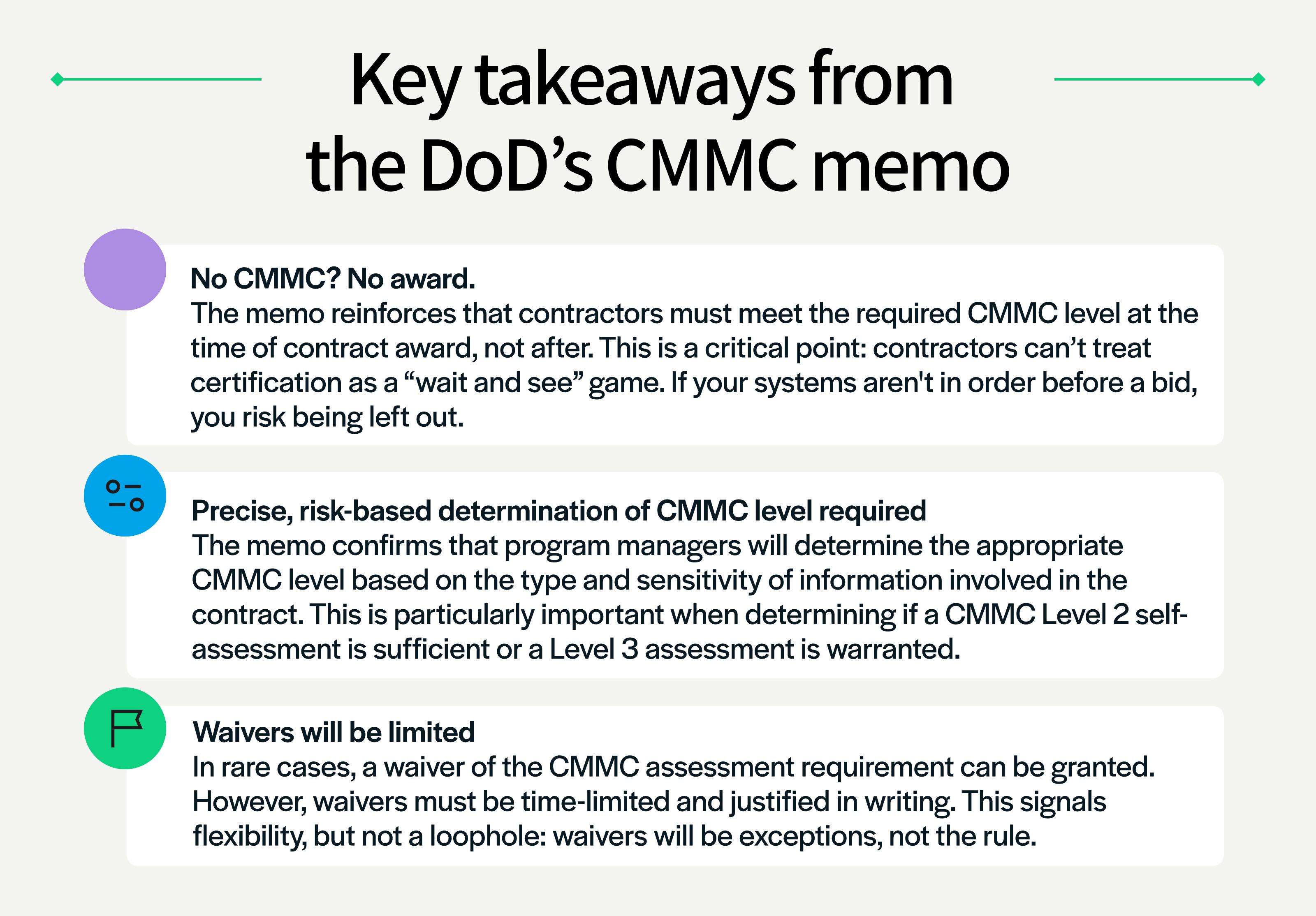 3 takeways from dod cmmc implemention memo