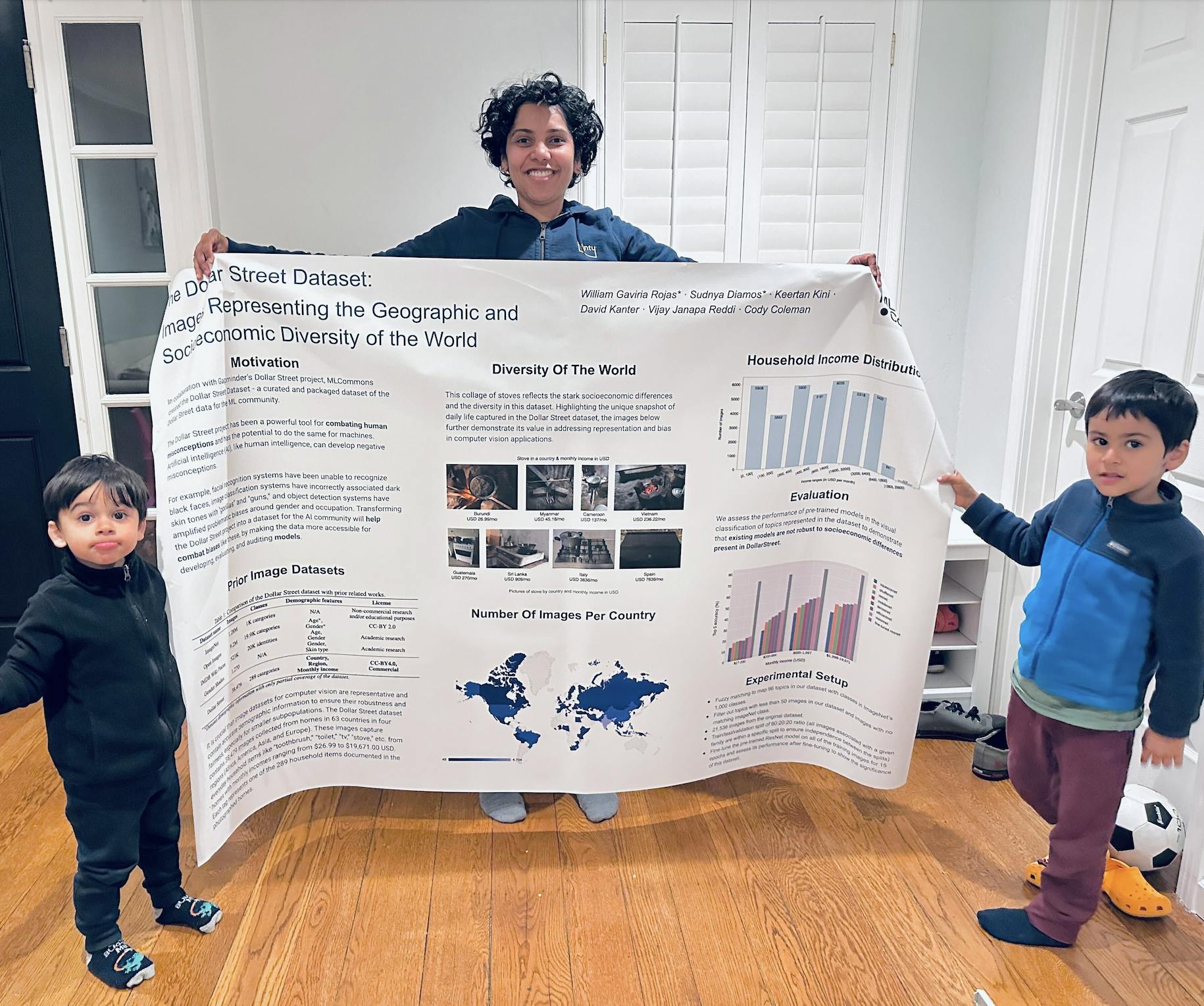 Sudnya Diamos, software engineer at CoactiveAI and co-lead author of The Dollar Street Dataset publication, preparing to present her team’s findings at NeurIPS 2022.