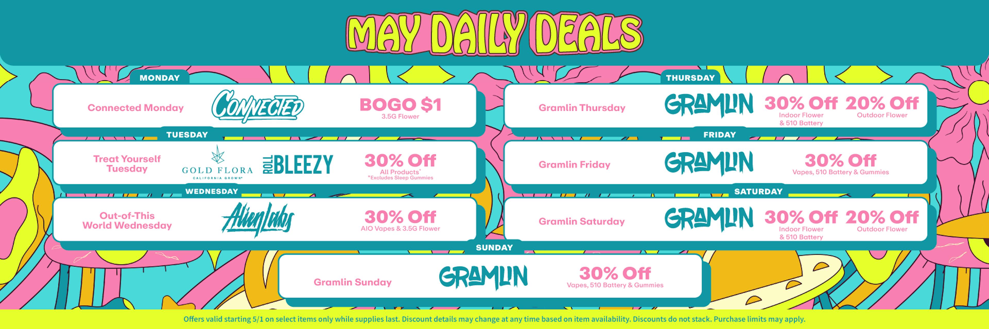 Up to 30% off May Daily Deals