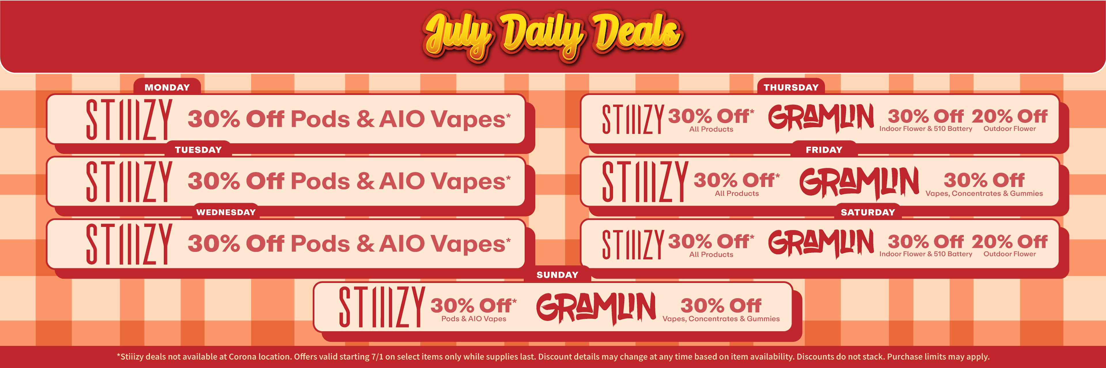 Up to 30% off July Daily Deals