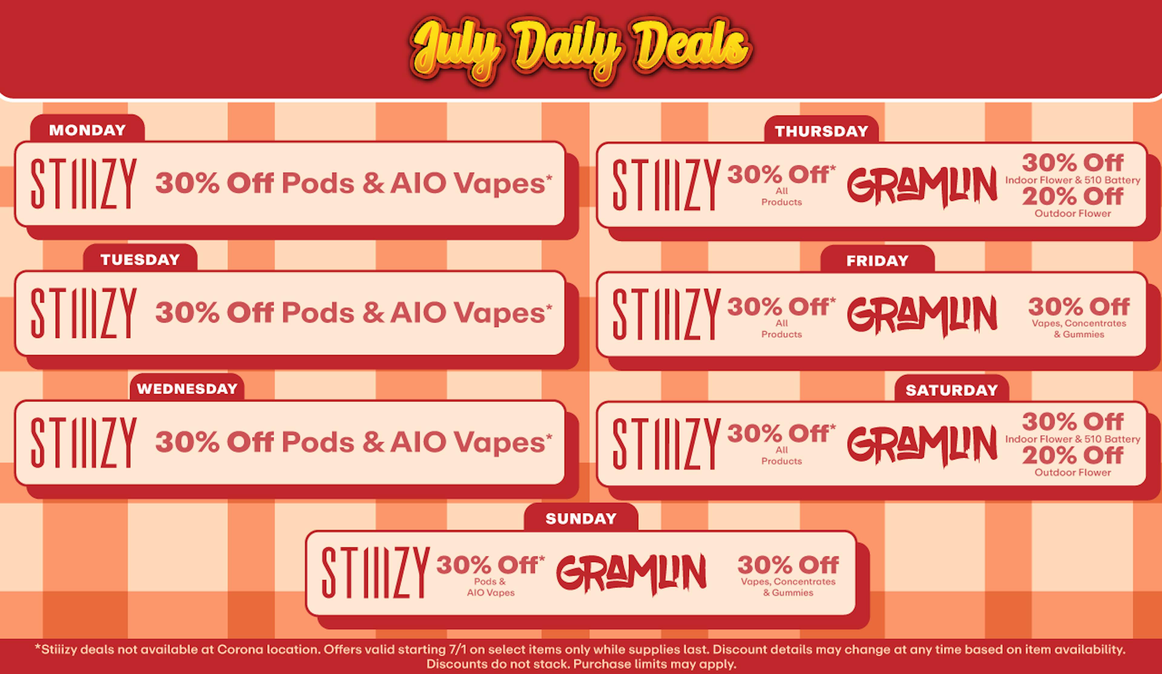 Up to 30% off July Daily Deals