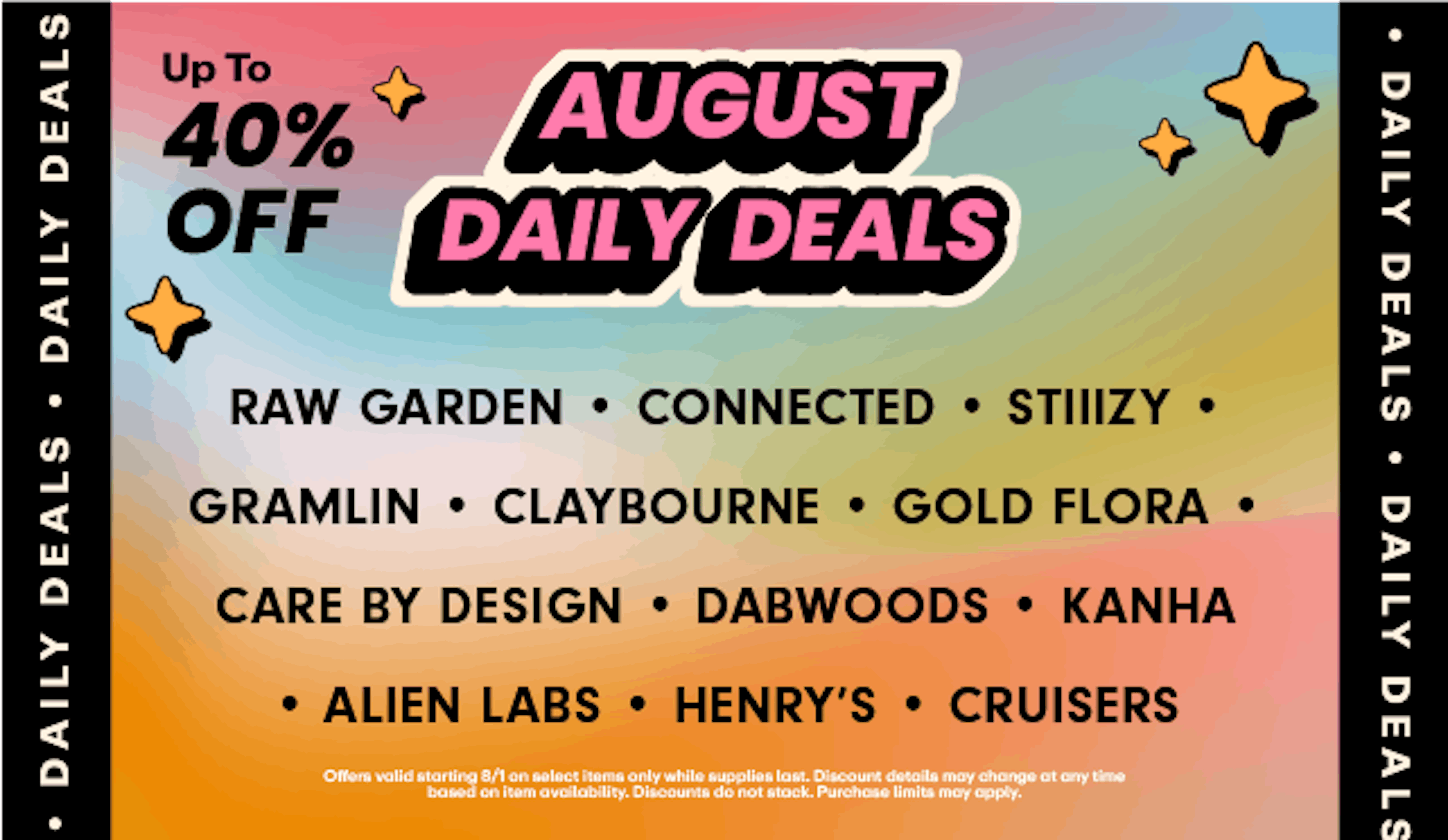 Up to 40% off August Daily Deals
