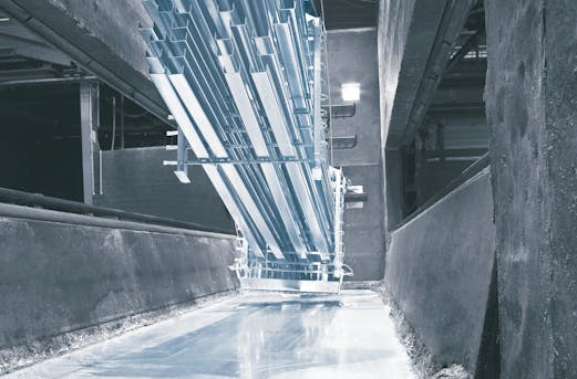 Galvanized steel framework and poles, demonstrating extended lifespan and weather resistance through pole galvanizing by Coatinc US.