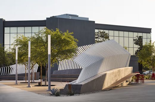 Outdoor steel art installation protected with galvanizing, showcasing corrosion-resistant solutions by Coatinc US for harsh conditions in Arizona, Utah, and Nevada.