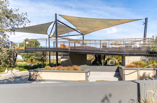 Galvanized steel structure used outdoors for canopies, platforms, and railings, showcasing durable corrosion protection by Coatinc US.