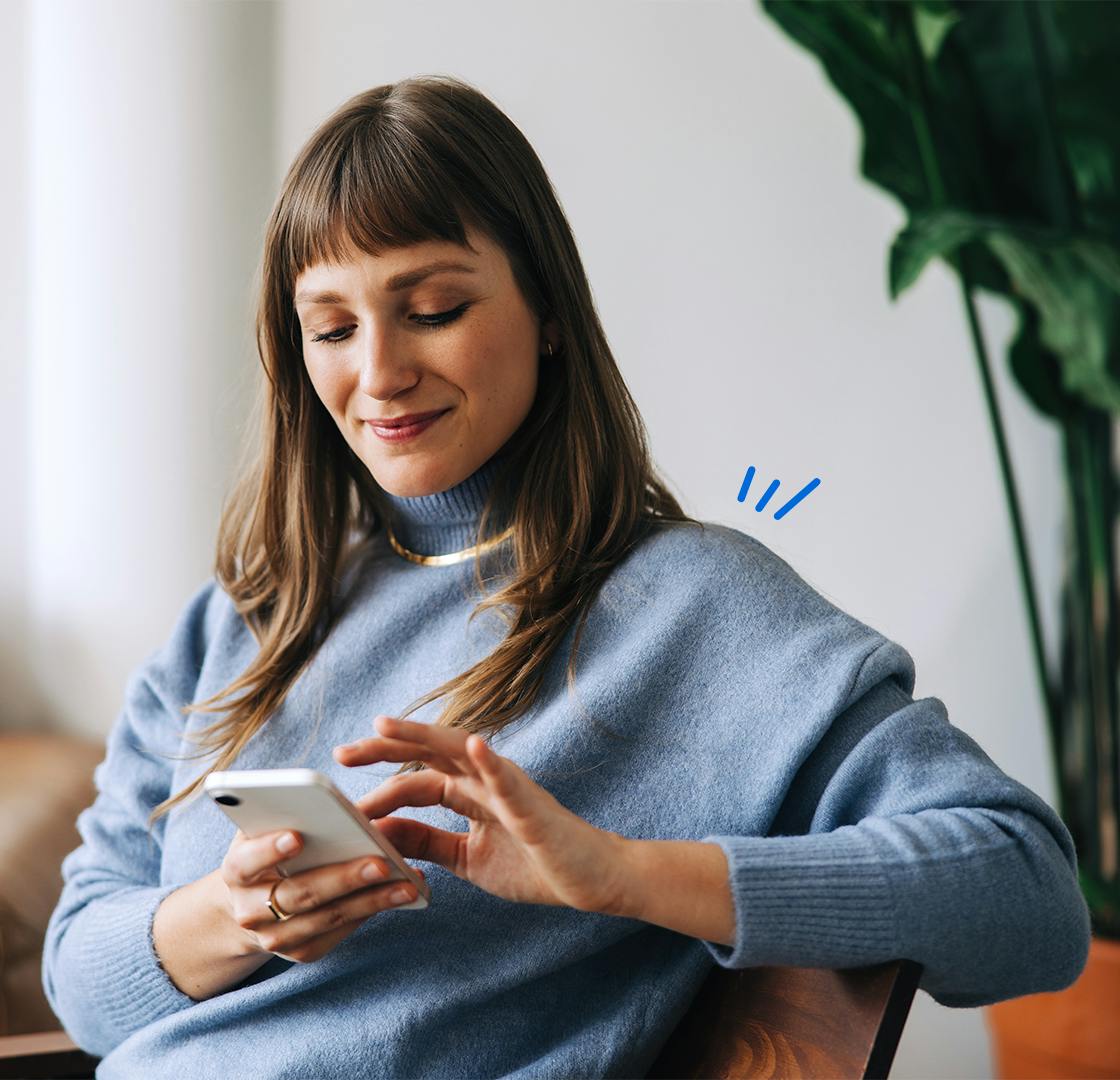 young woman checking a smartphone