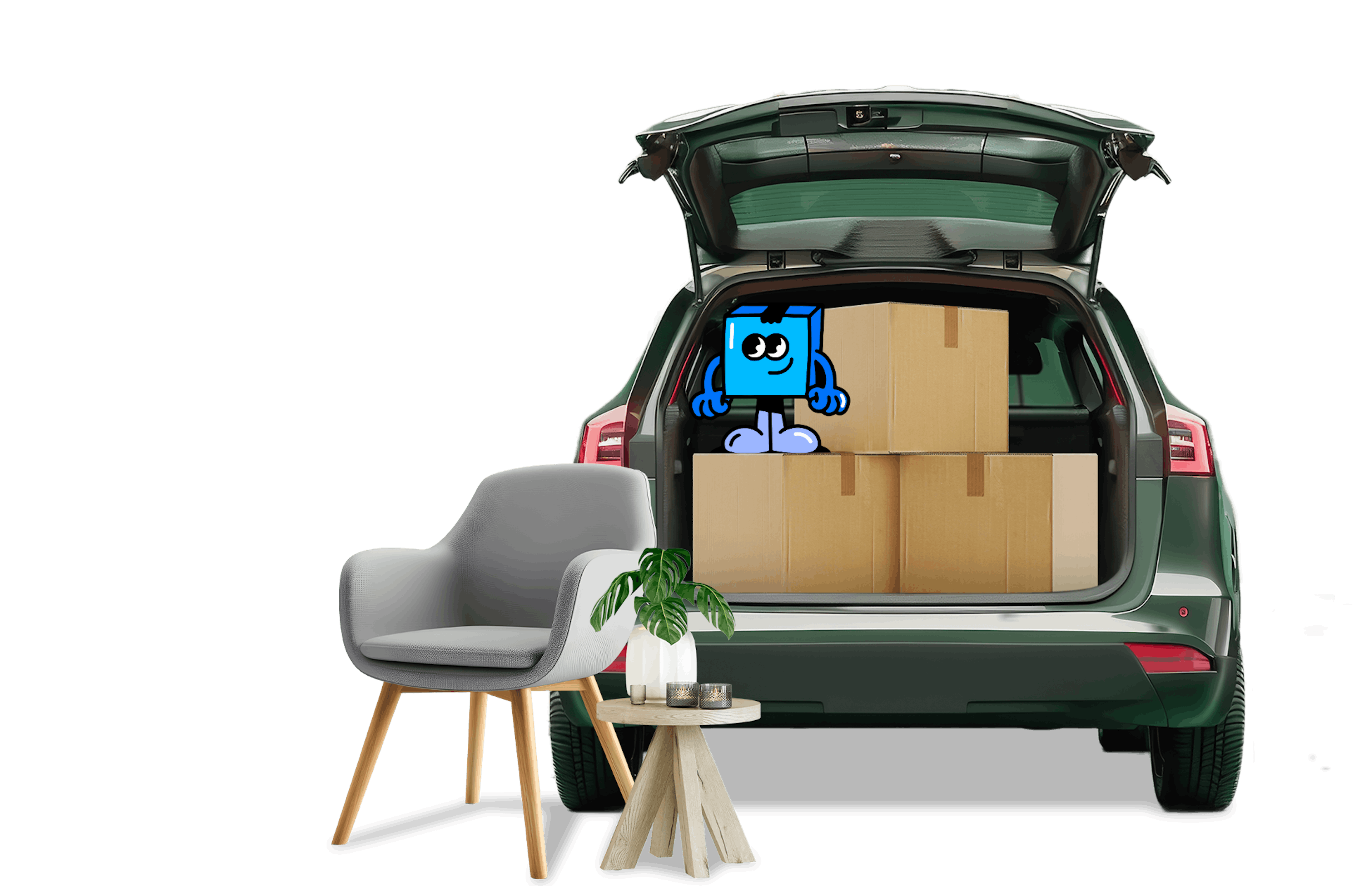 Cotransportage de colis et objets dans une voiture