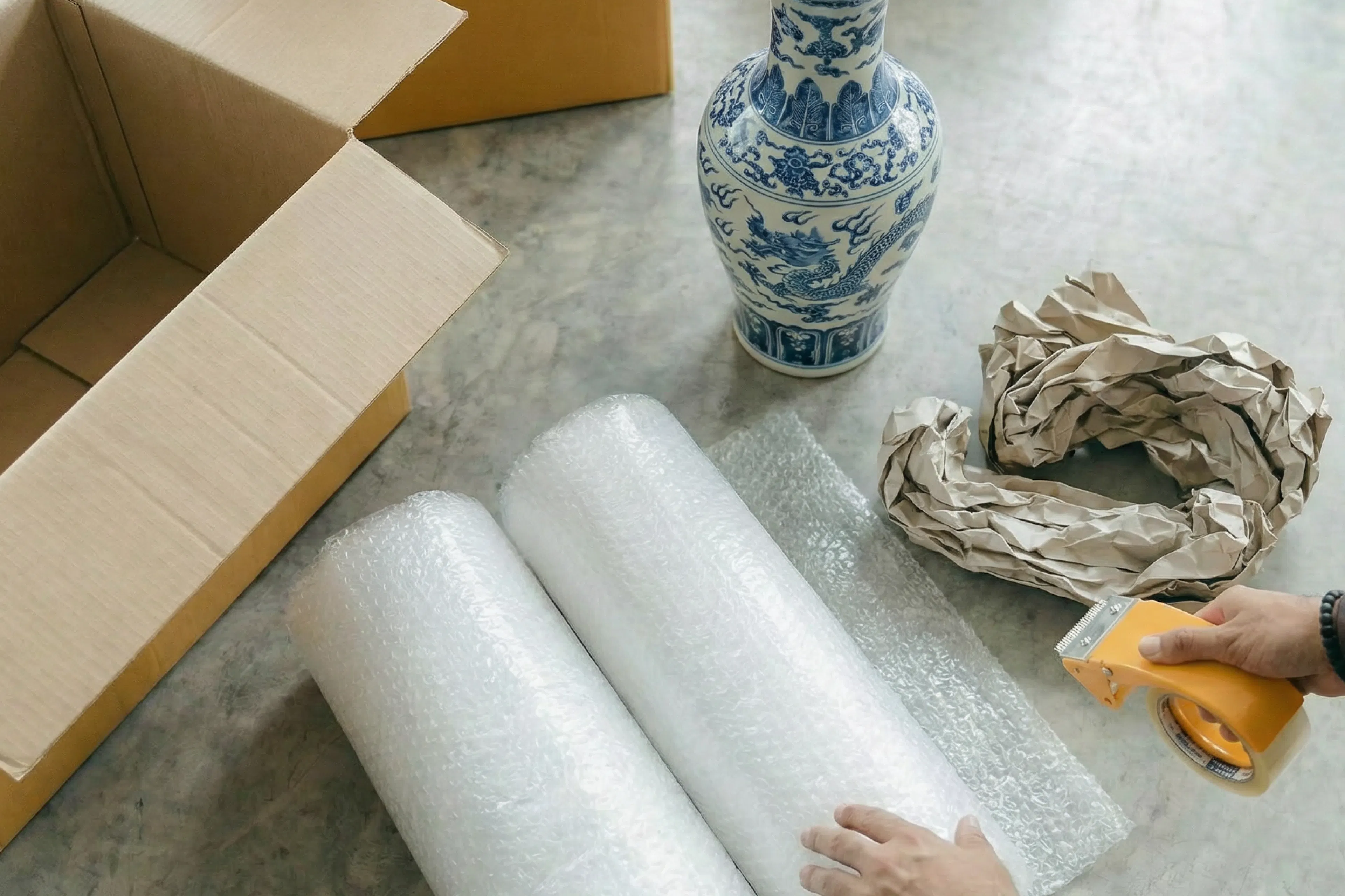 before packing vase