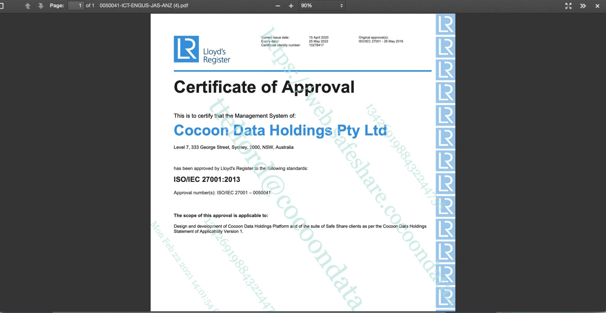 Certificate of Approval Image