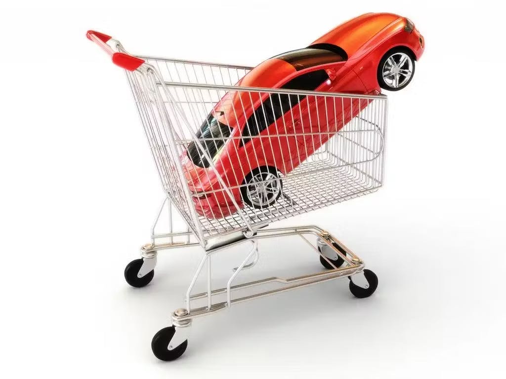Car in shopping cart