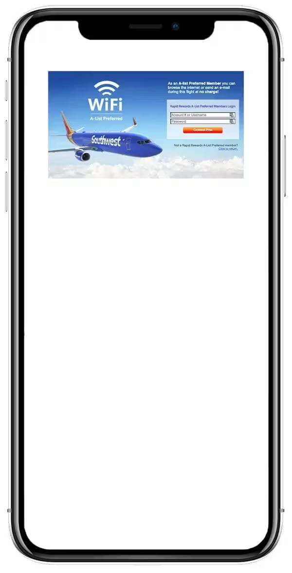 Current Southwest Landing Page