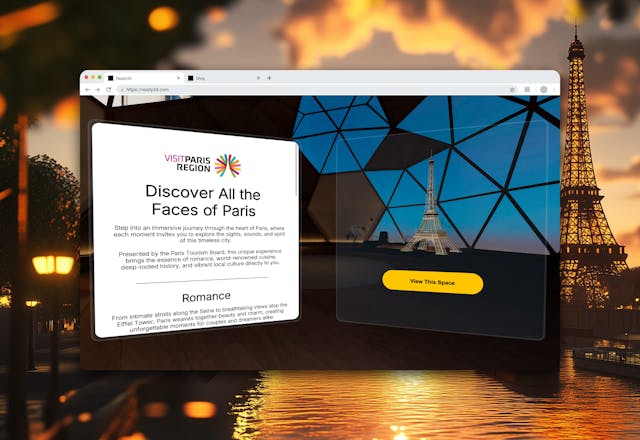 XR-enhanced email campaign with interactive links and 3D models of Paris landmarks