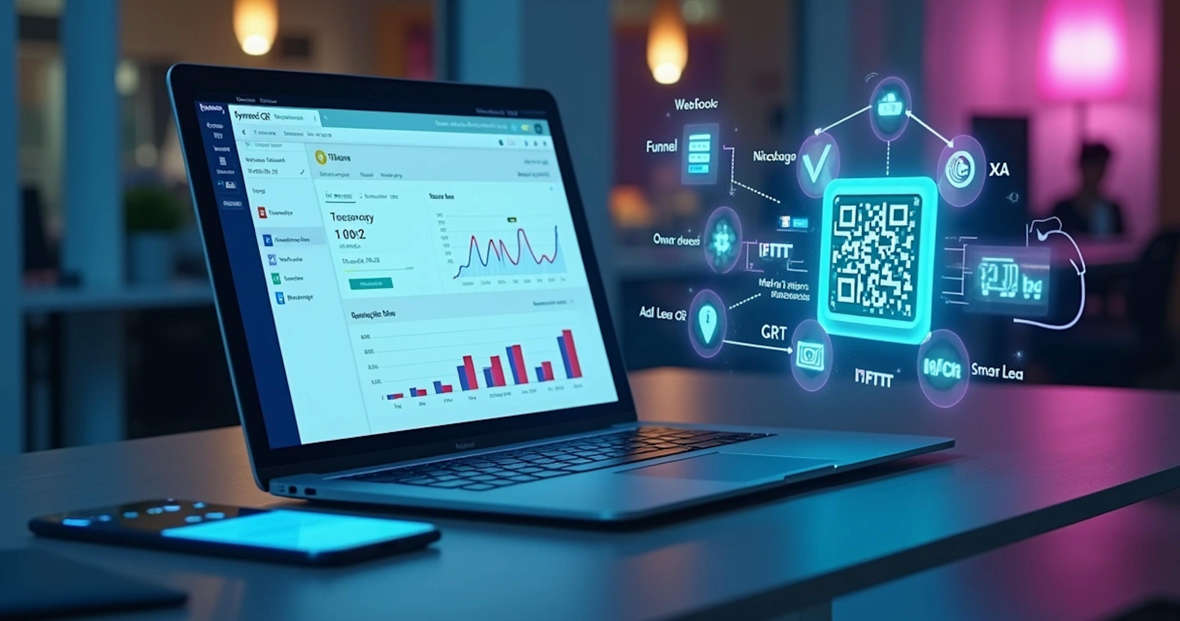 Painel com QR Code dinâmico conectado a automações via IFTTT 