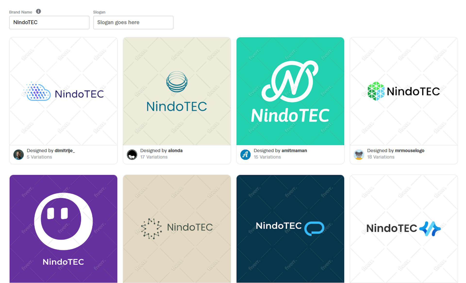 logos generated by fiverr ai logo