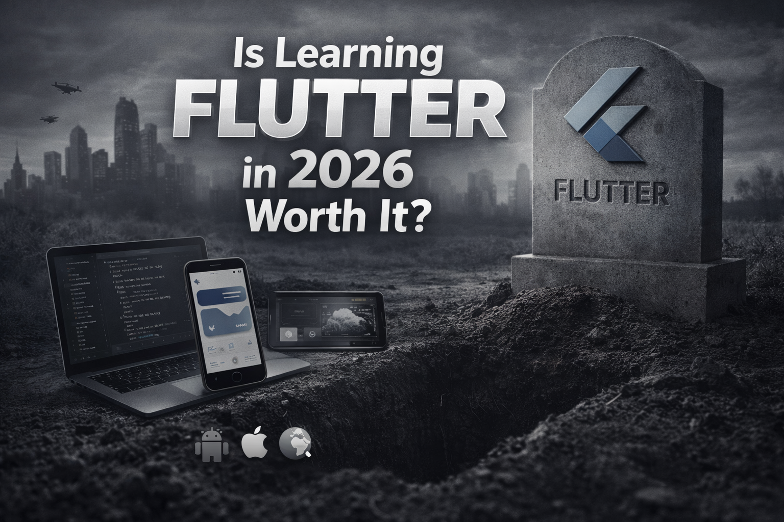Is learning Flutter in 2026 worth it – conceptual illustration about Flutter’s future.