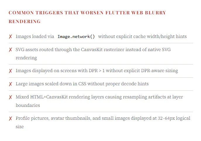 Common Triggers That Worsen Flutter Web Blurry Rendering