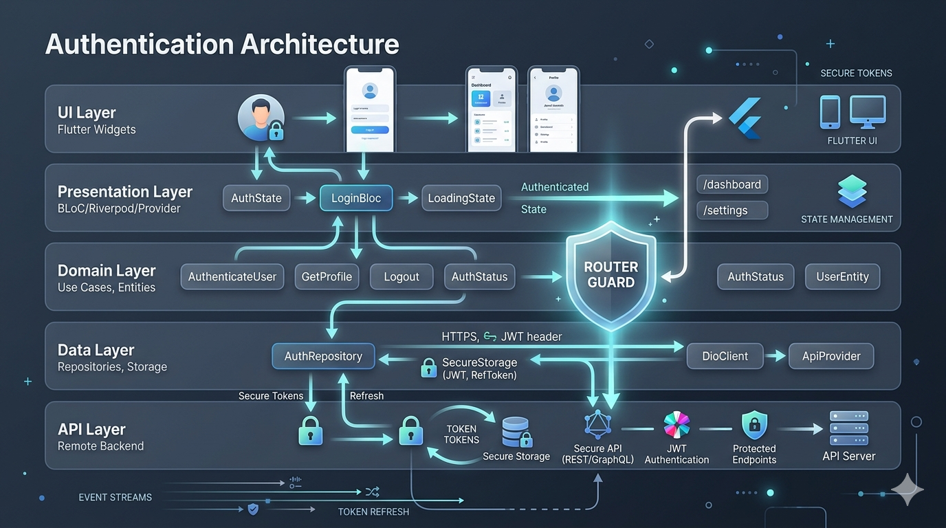Flutter Auth with Riverpod, GoRouter & Clean Architecture
