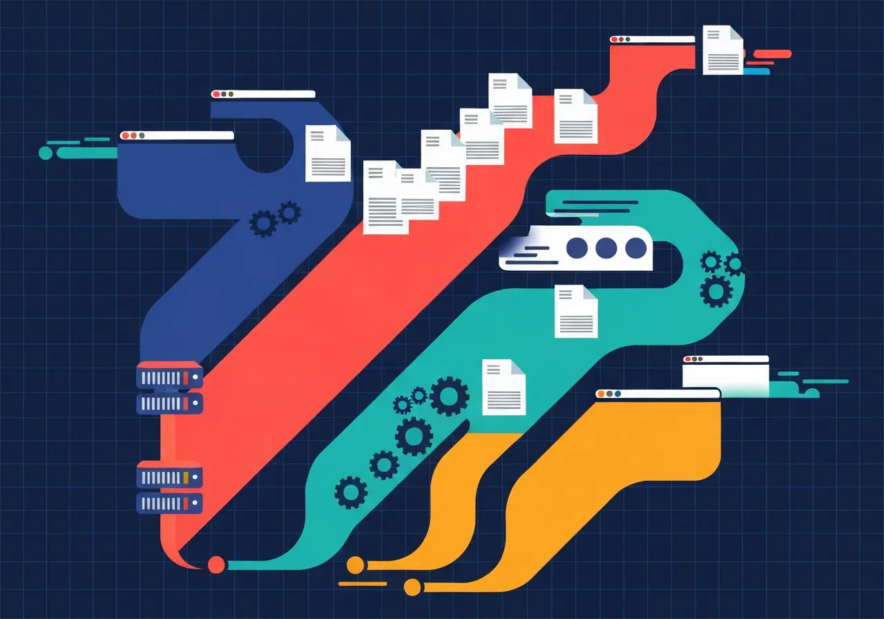 SSR vs CSR vs SSG vs ISR rendering patterns illustrated as branching server pathways to browser