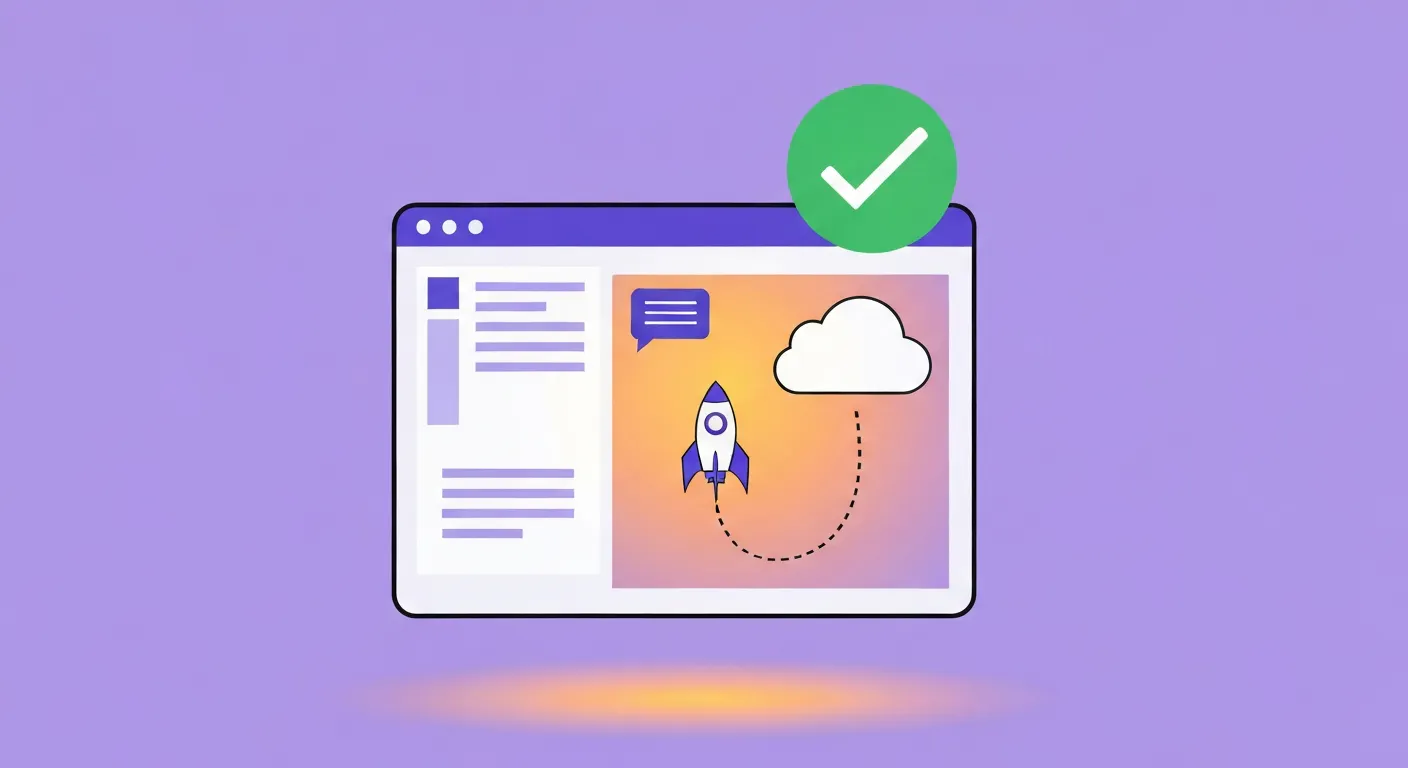 No-code app building and one-click deployment illustrated as browser launching to cloud