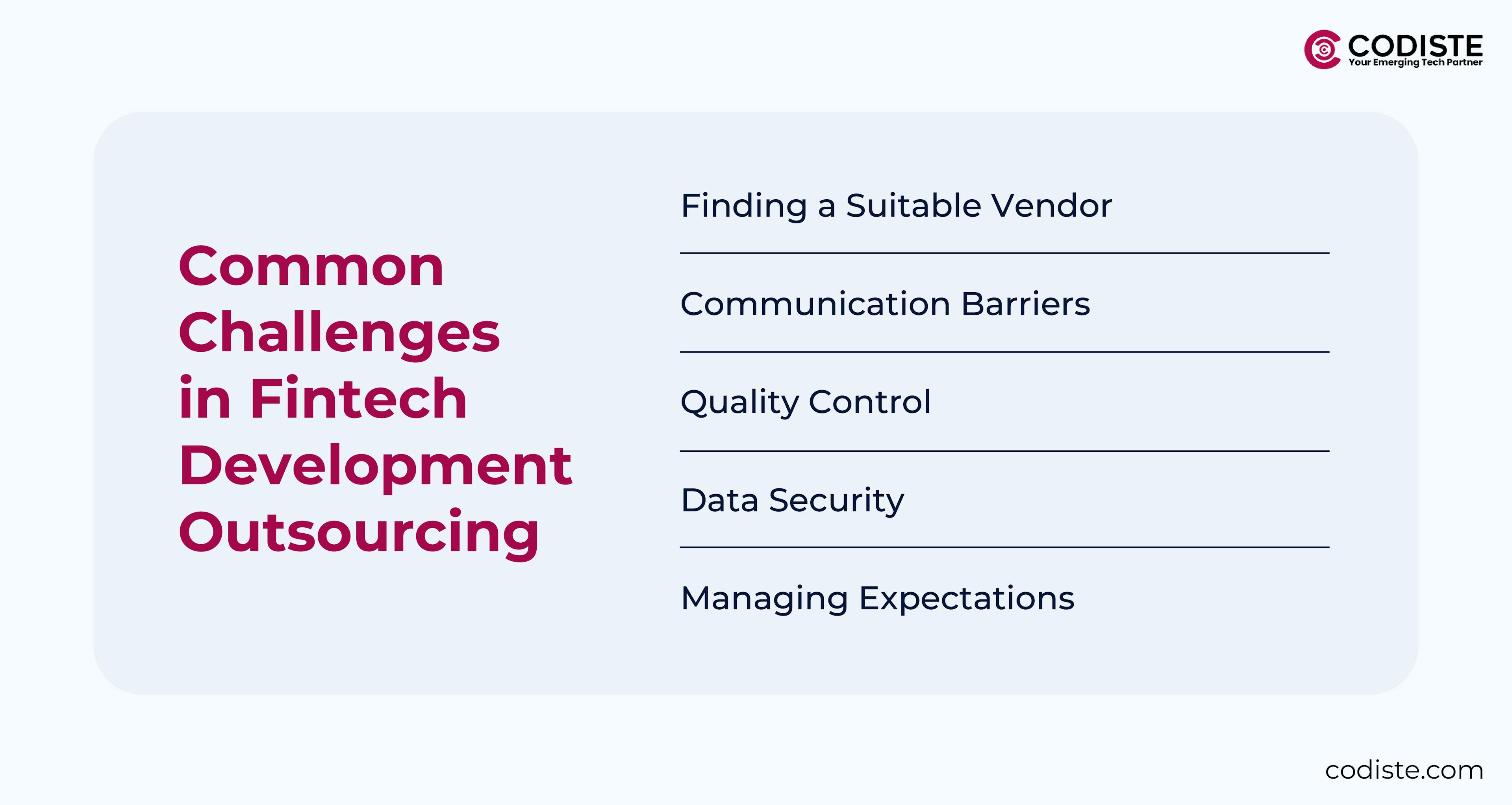 Common challenges in fintech development outsourcing