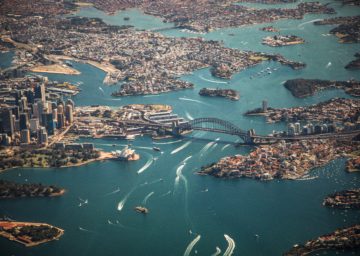 aerial photo of sydney harbour