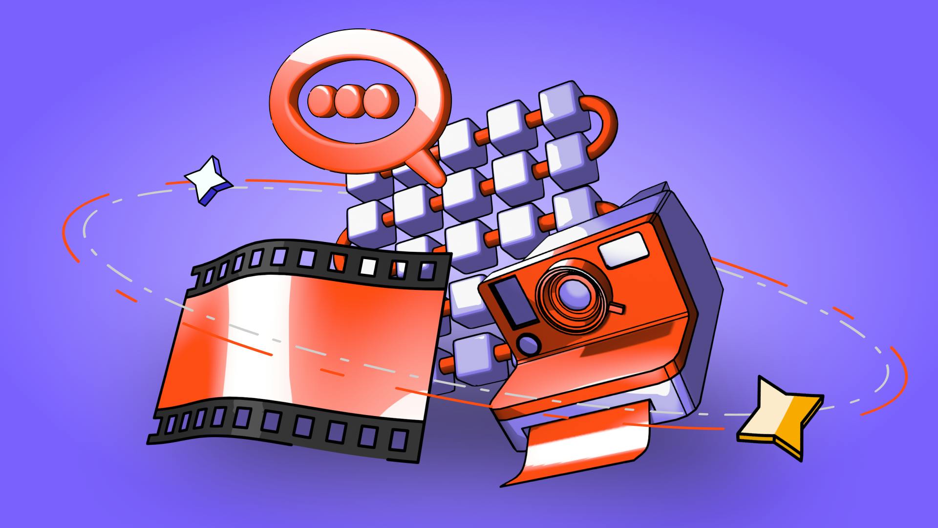 Graphic depicting how blockchain technology secures user data and promotes free speech on decentralized social networks.