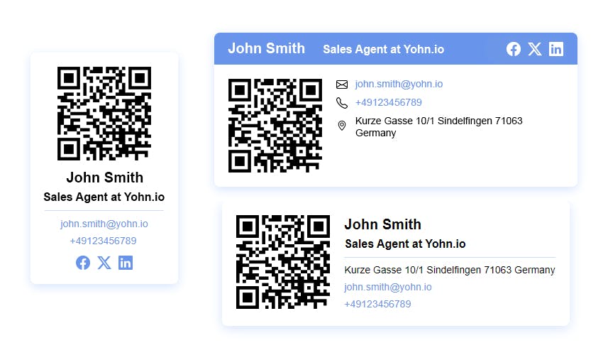 Yohn.io's QR email signature templates