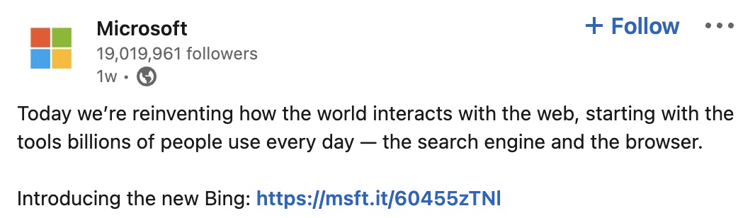 Microsoft branded link