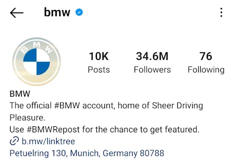 BMW branded short URL