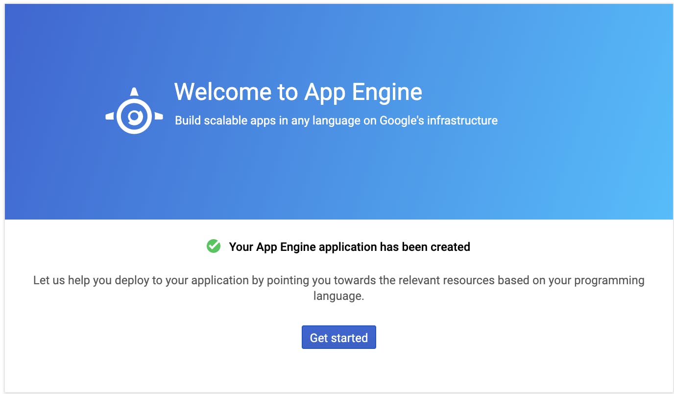 Google App Engine new app created