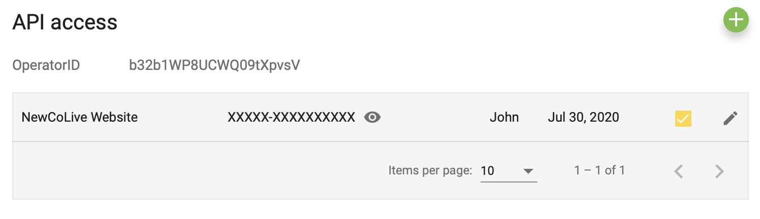API token in ColivHQ