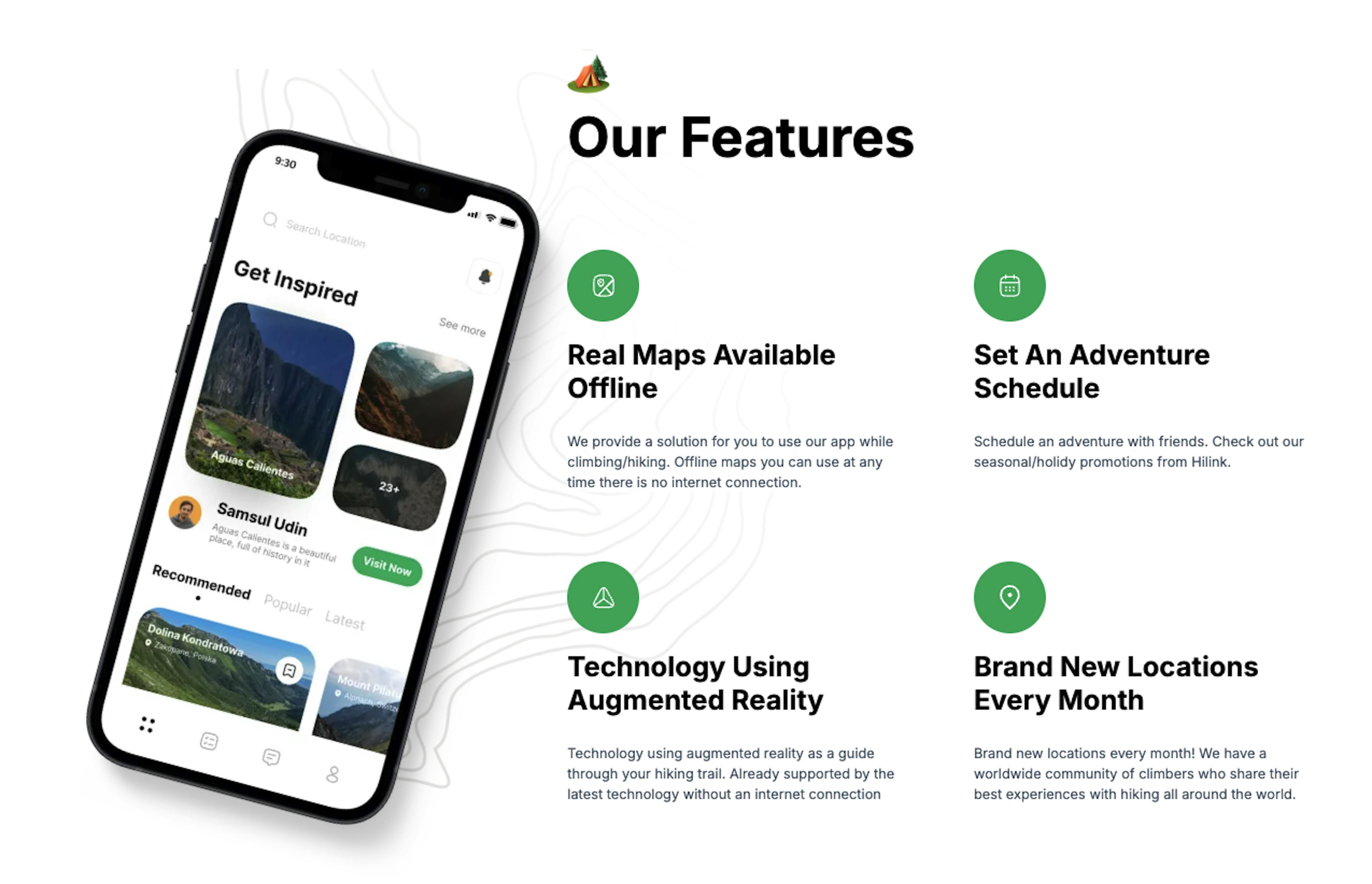 Travel app features