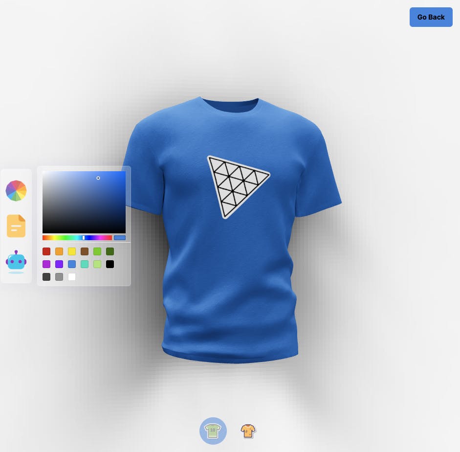 customizer page with color picker graphic