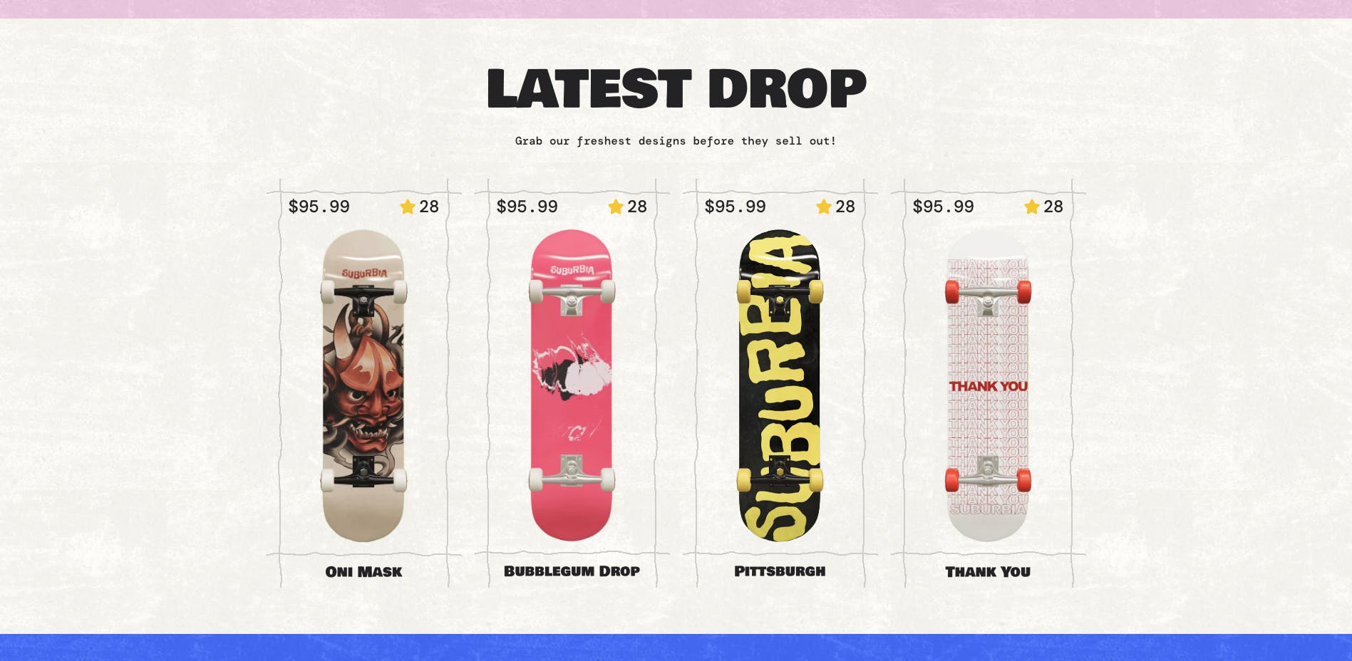 latest drop section graphic