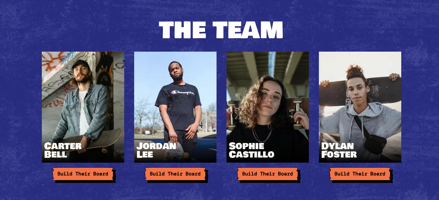 the team section graphic