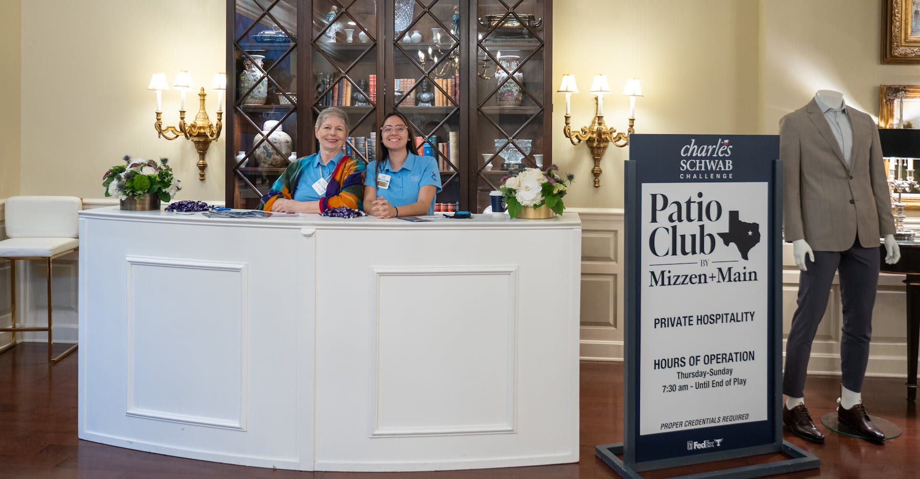 Entrance to Clubhouse with two women