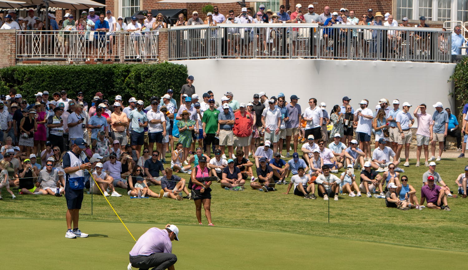 Player with fans watching