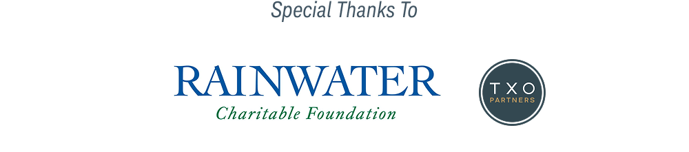 Rainwater Charity and TXO Logos - Special Thanks