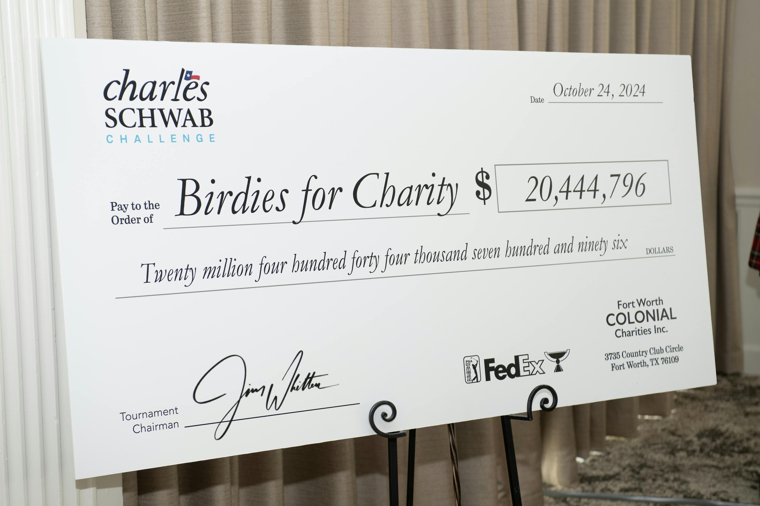 Birdies for Charity Check - 2024