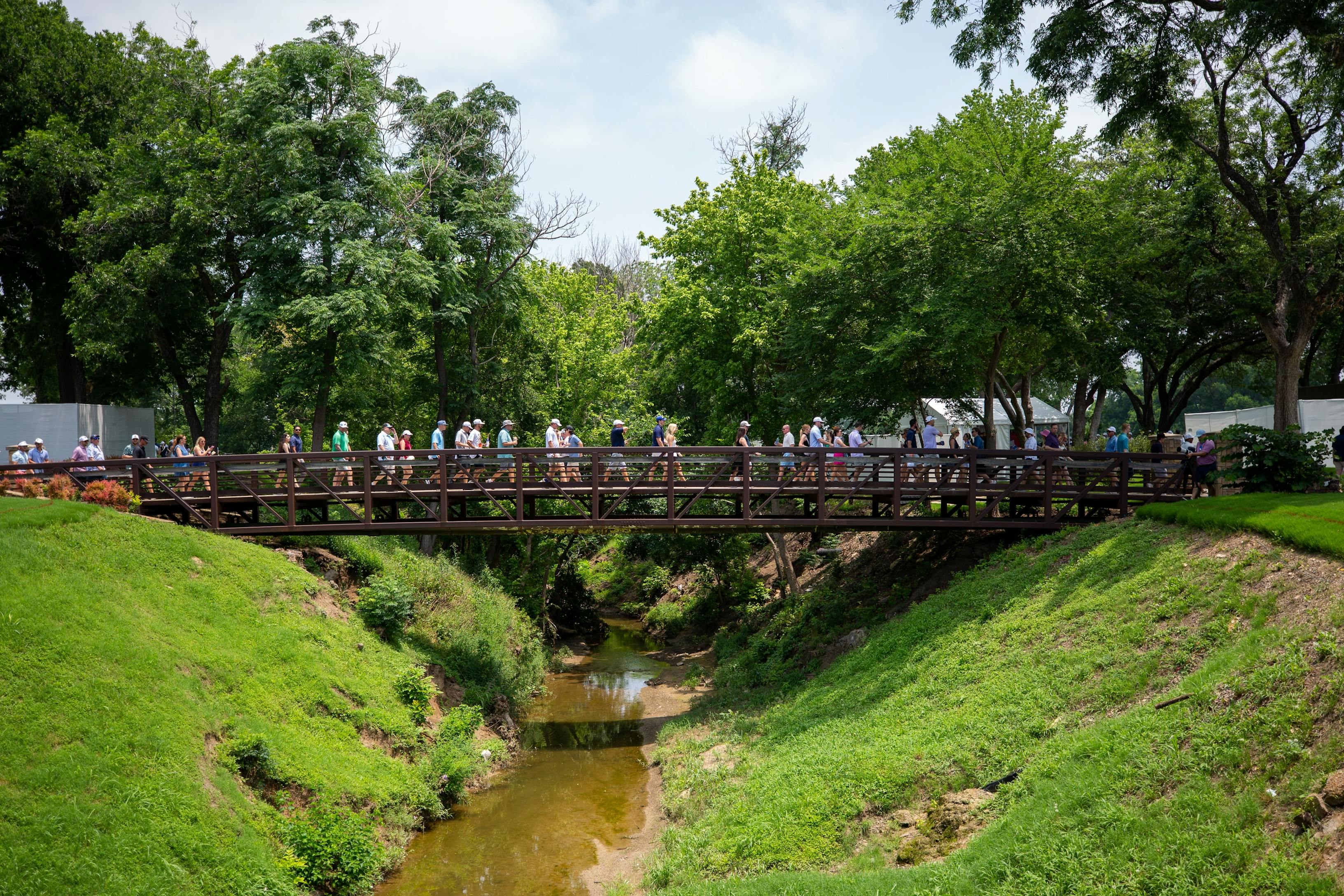 bridge with fans