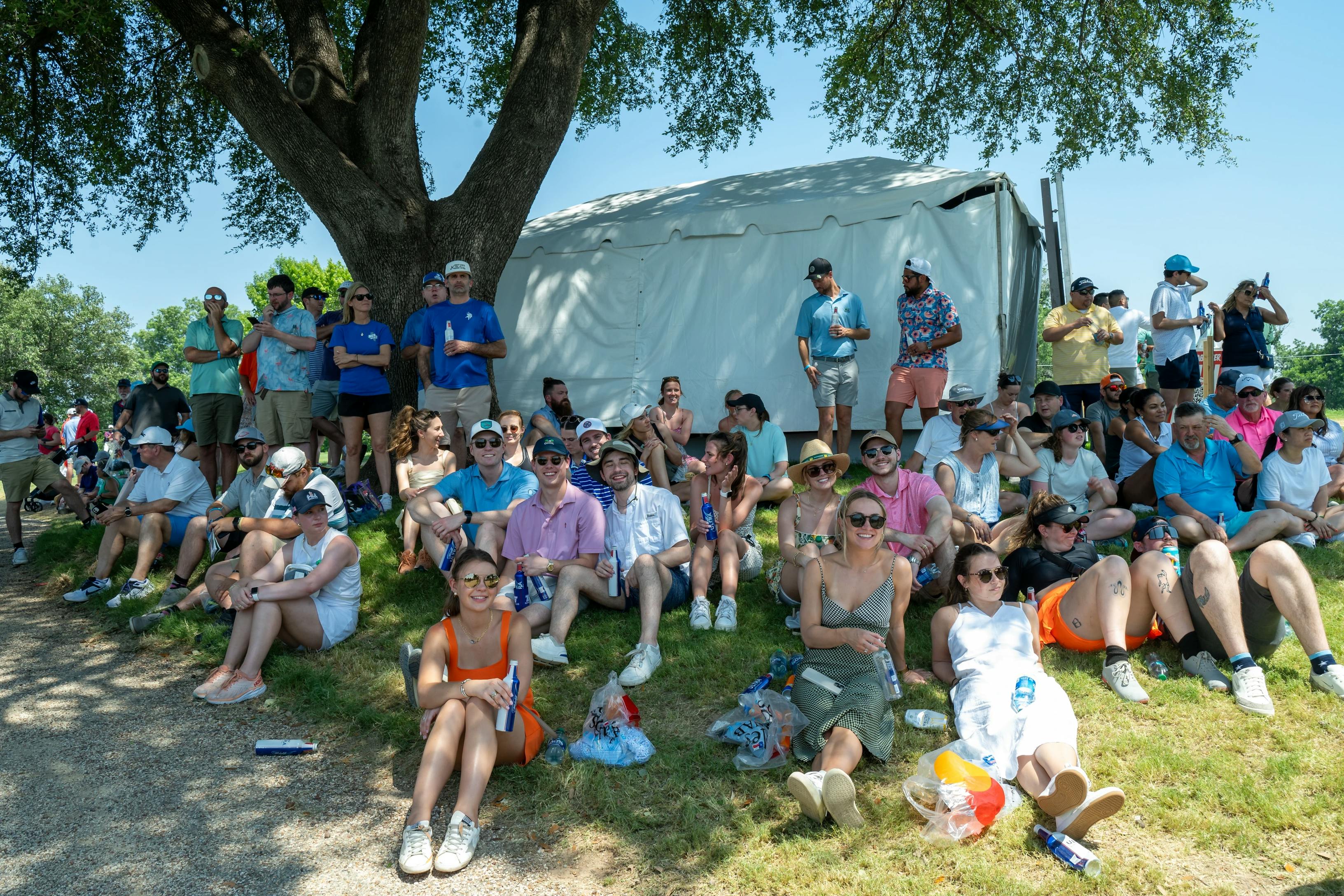 Fans in shade
