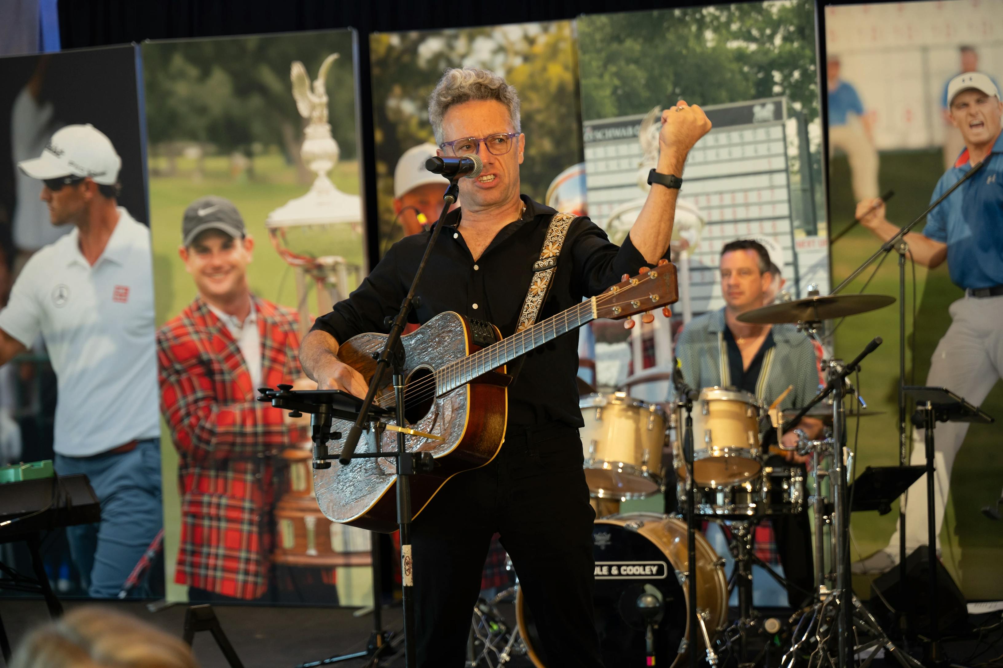 band member singing