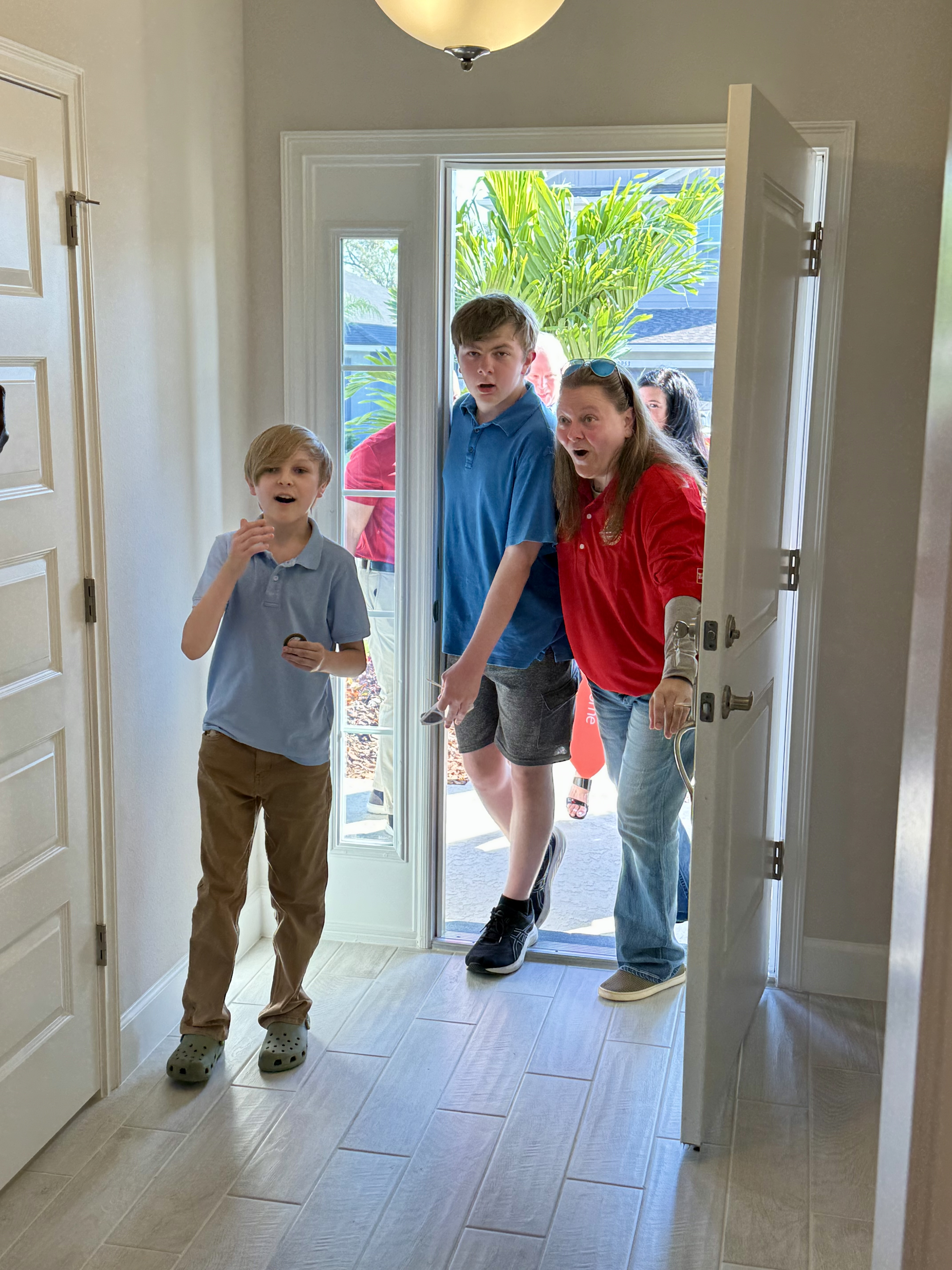 Surprised family Military Home Donation