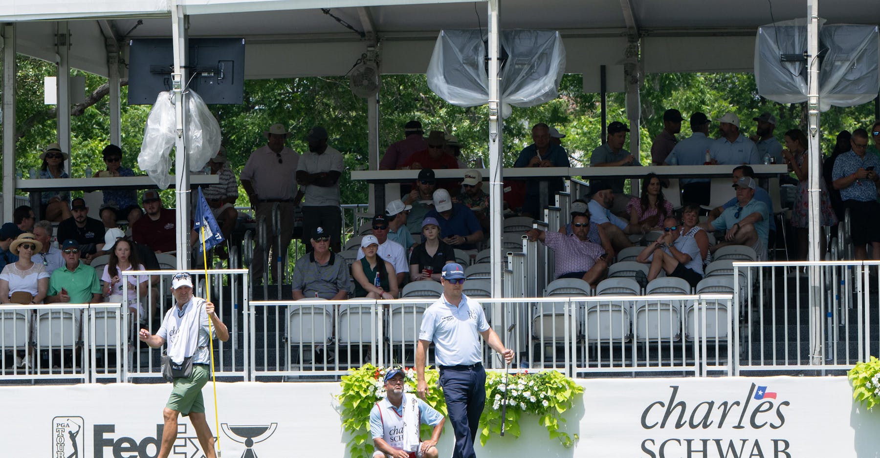Fans in private suite at 16th hole