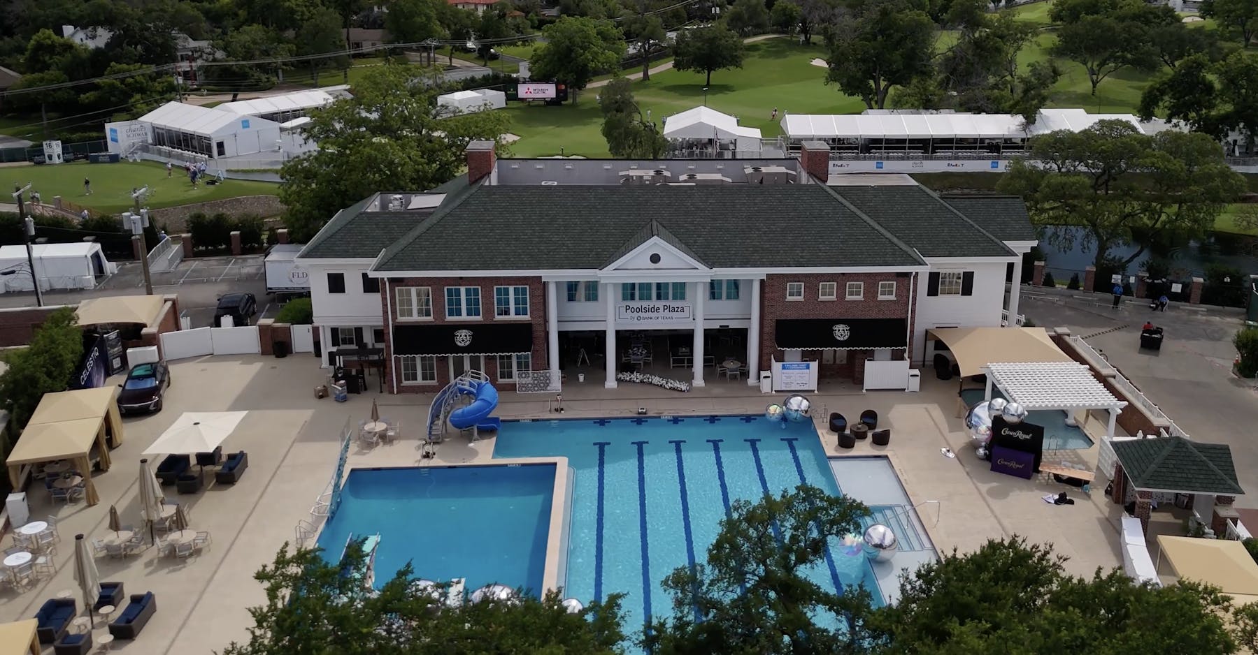Poolside Plaza Aerial