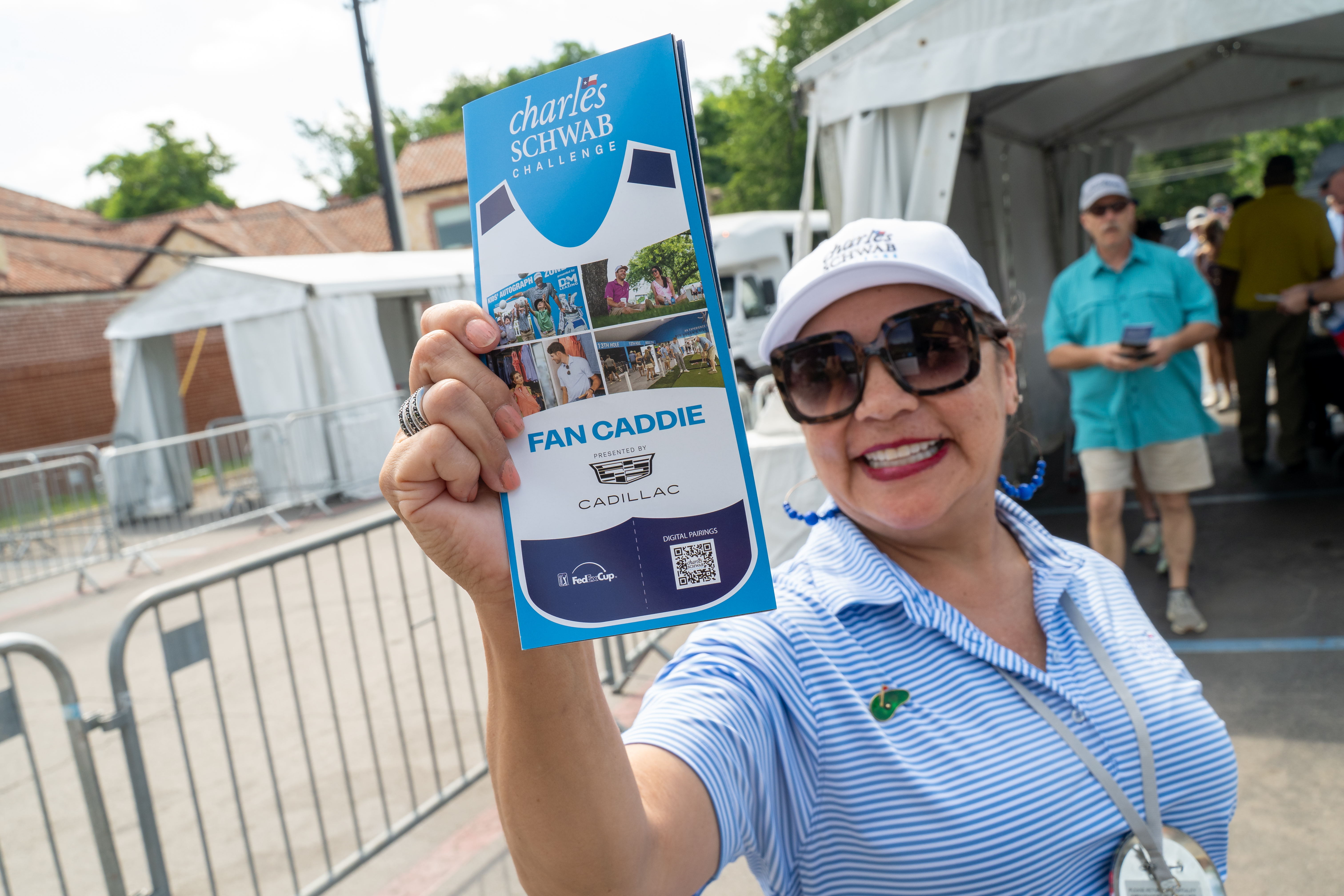 Woman holding brochure