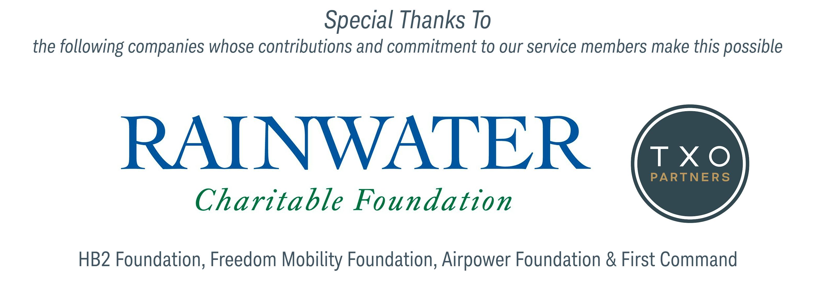 Rainwater and TXO Logos - Supporters