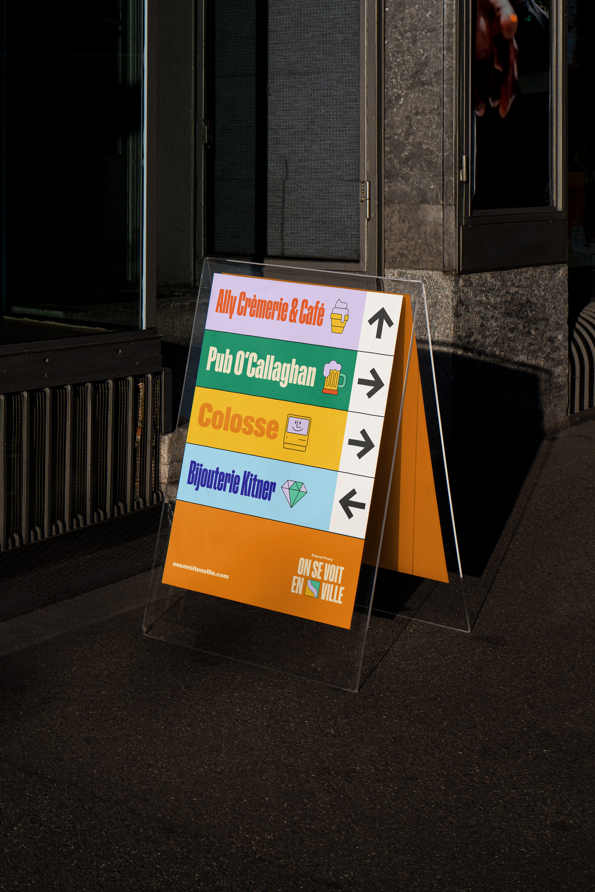 Exemple d'affichage provenant des éléments graphiques de l'identité visuelle de la campagne On se voit en ville