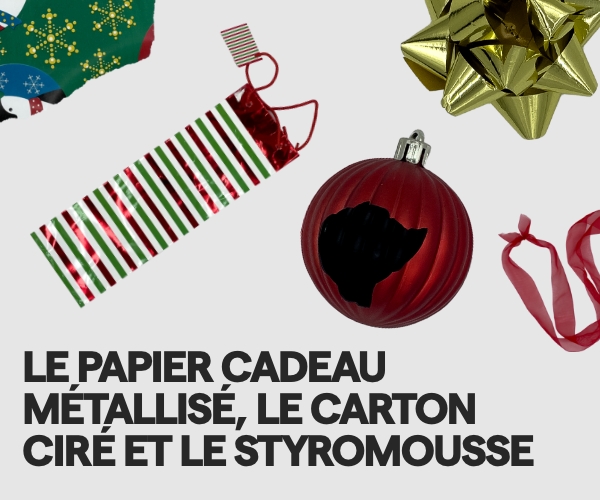 Visuel de la campagne «Quel bac?» du bac noir avec des décorations de Noël brisés